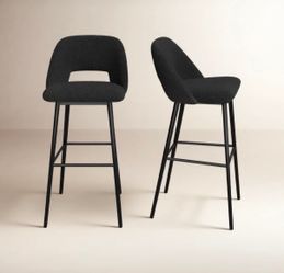 Black Boucle Bar Stools Set of 2, will deliver within 5 miles of 11201