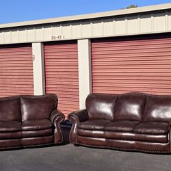 Leather Sofa and Loveseat