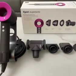 Dyson Supersonic Hair Dryer with Attachments Iron/Fuschia Brand New In Box