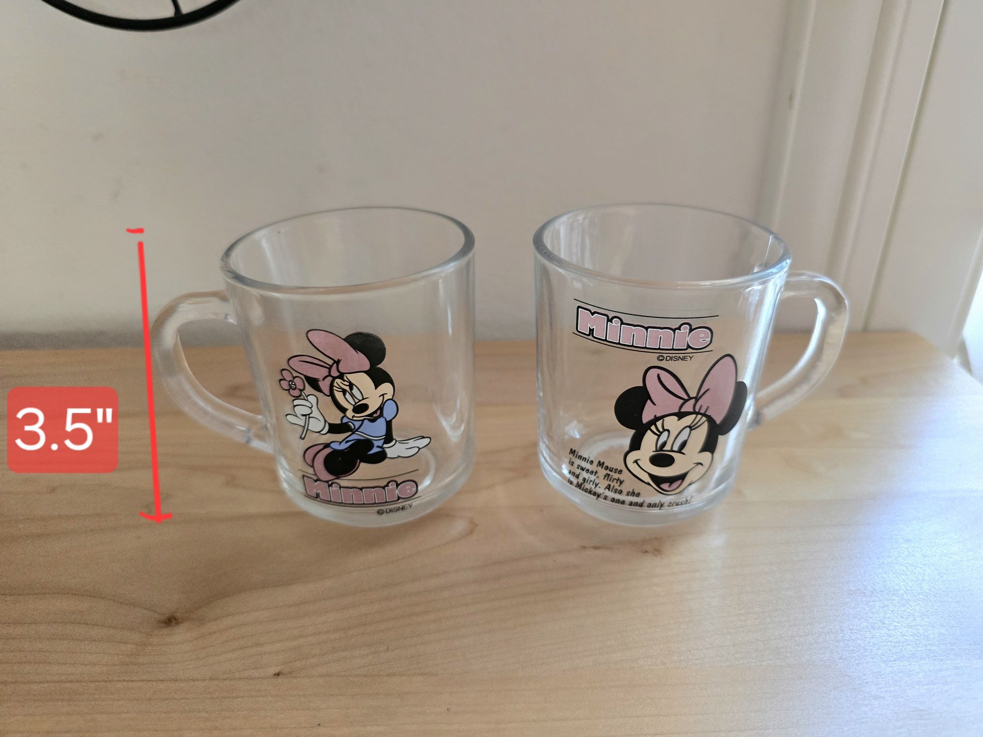 Disney Minnie Mouse Glass Mugs