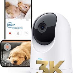 Indoor Cameras for Home Security - 3K 5MP Pan/Tilt Baby Monitor/Pet Camera/Home Security Cameras with Phone App, Night Vision, Motion Detection, 2-Way
