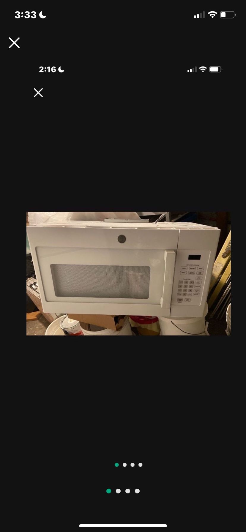 GE Full Size Under Cabinet White Microwave