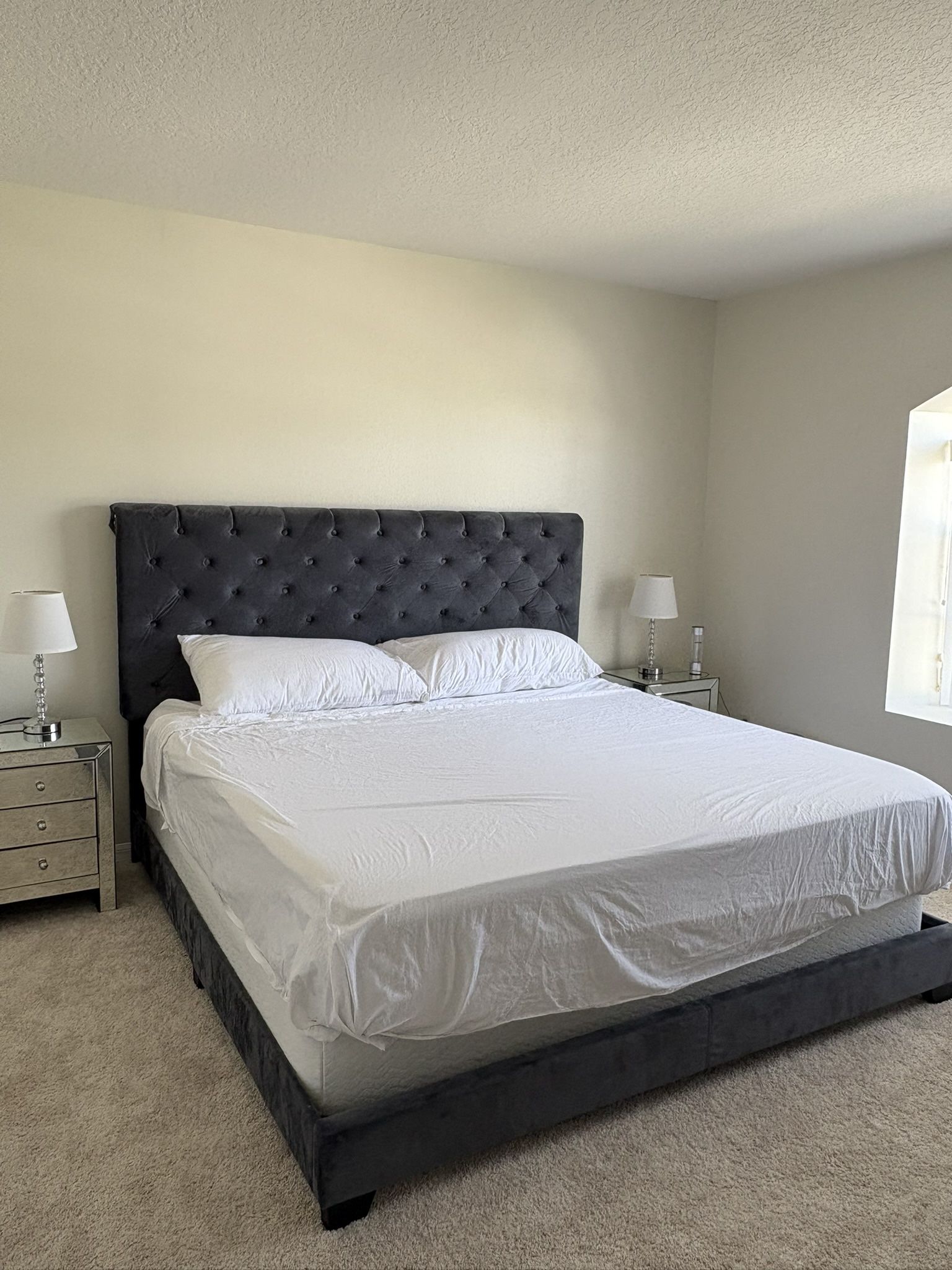 Velvet King Size Bed Frame