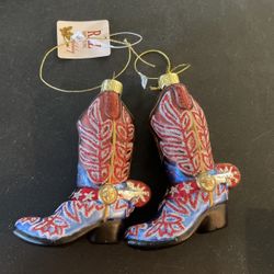 Cowboy Boots Christmas Ornaments 