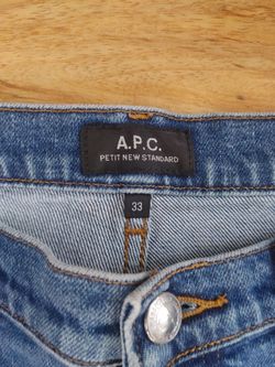 A.P.C apc mens jeans denim size 33 petit new standard