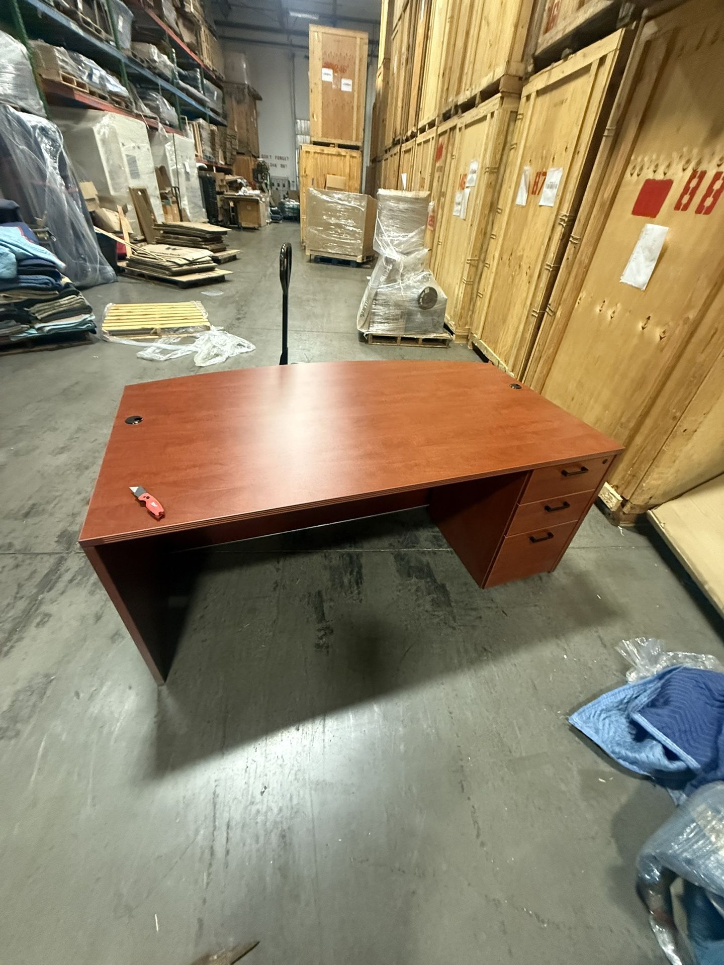 Very Nice Brown Wood Executive Desk