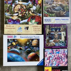 Lot of 5 Jigsaw Puzzles *Read Description 