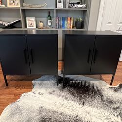 (2) Black Sideboard Cabinets