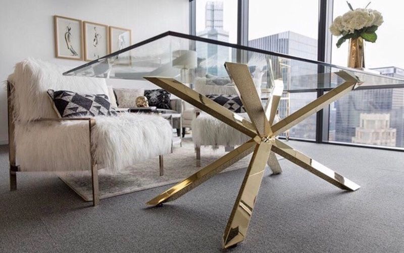 Z Gallerie Estella Dining Table Gold Base
