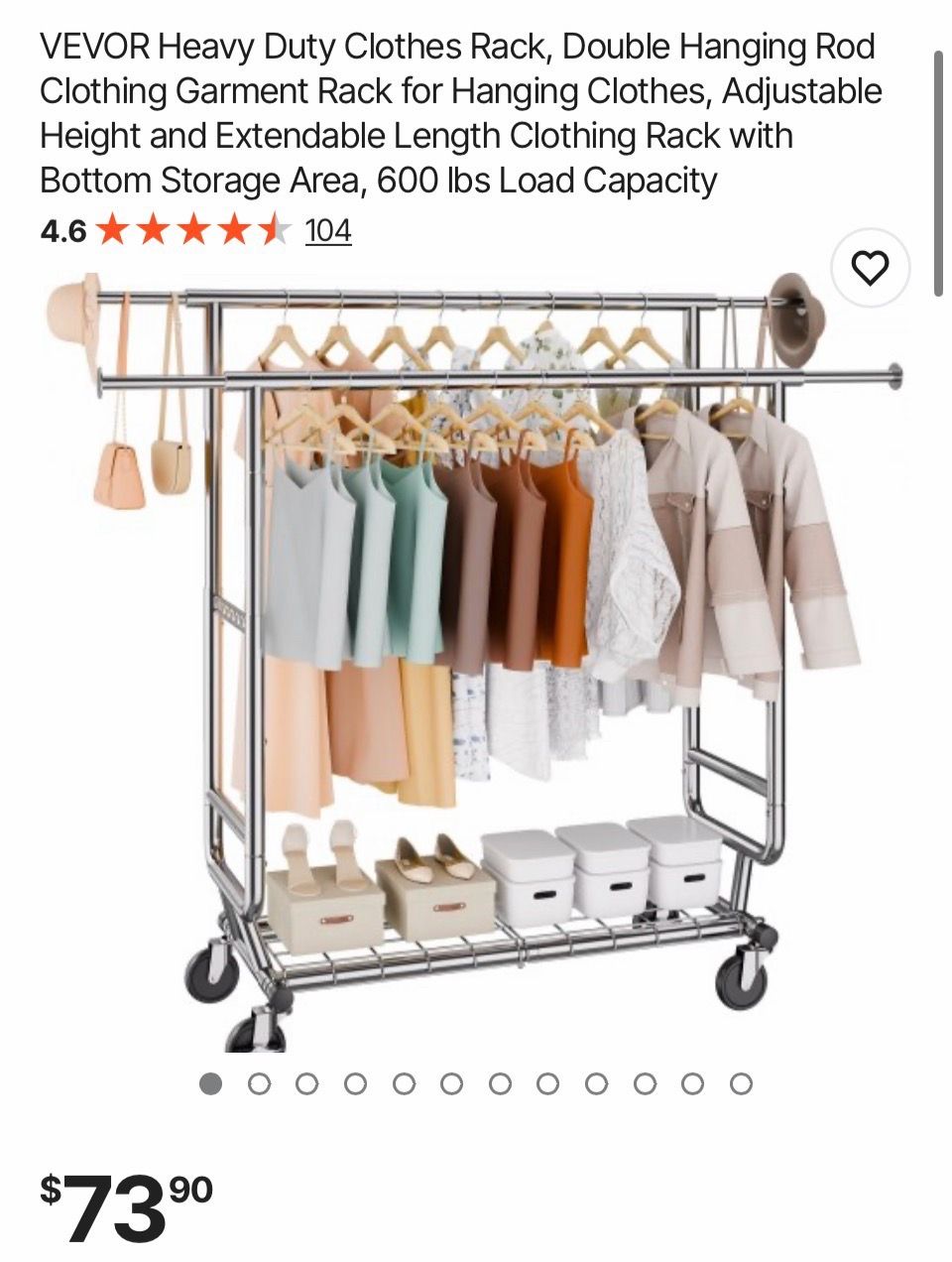 Clothes cart heavy duty