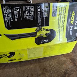 Ryobi battery left and blower