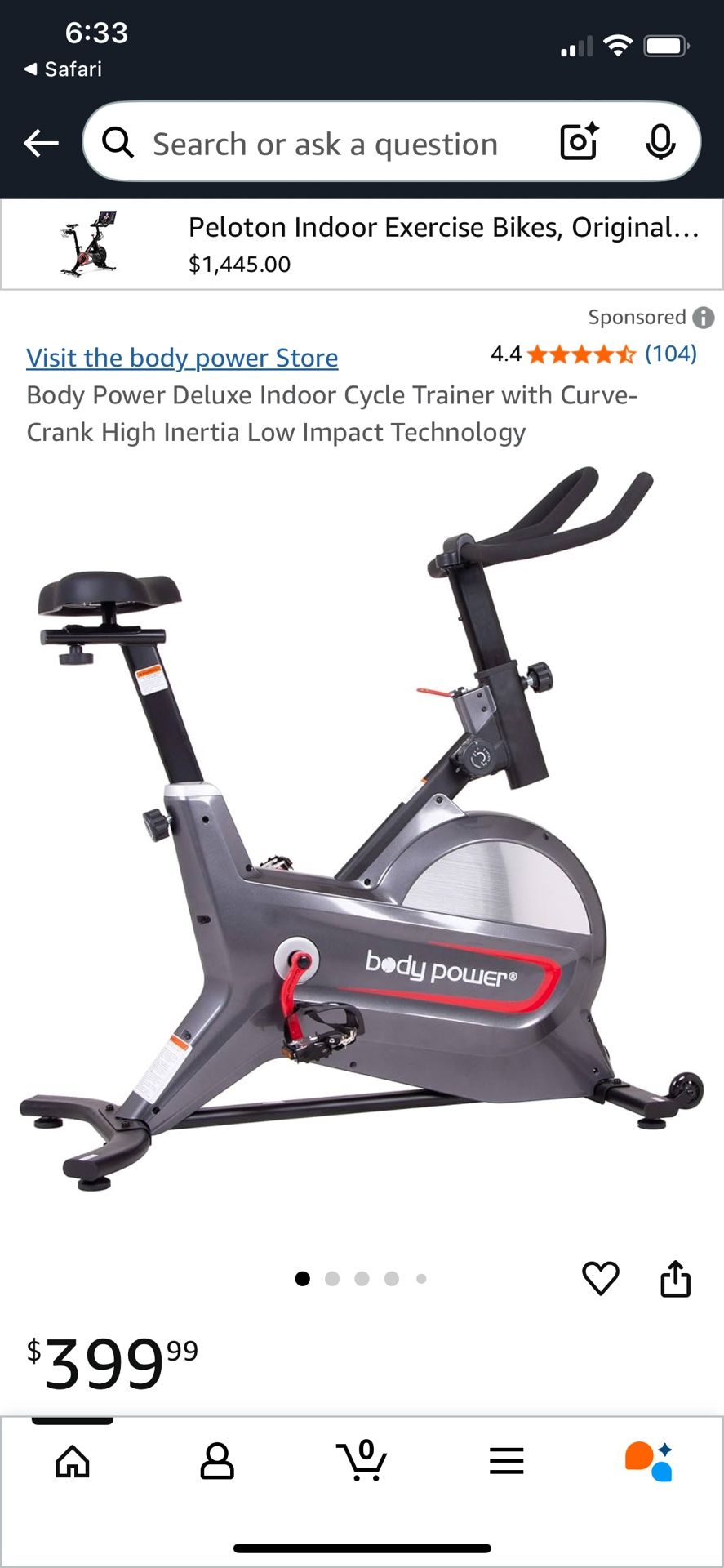 Body Power Deluxe Indoor Cycle Trainer