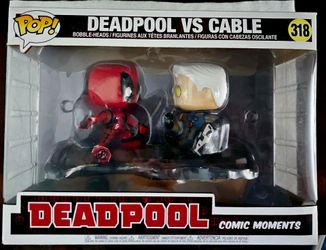 Funko Pop! Moments: Marvel - Deadpool (w/ Cable) #318 New In Box VAULTED 🔥🔥🔥