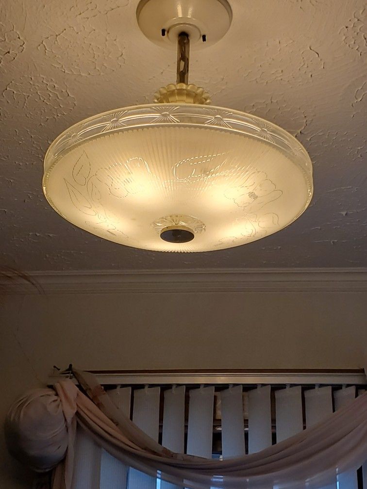 Antique  Glass Dish Chandelier *Beautiful *