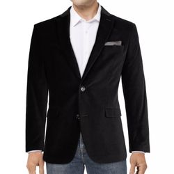 Bar III Velvet Slim-Fit Sport Coat/Evening Coat (Men). Size: 38 Short. Color: Black. Condition: New. Original Price at Macy’s: $295.