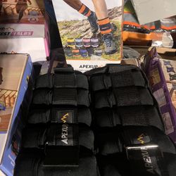 APEXUP 10lbs/Pair Adjustable Ankle Weights for Women and Men, Modularized Leg Weight Straps for Yoga, Walking, Running, Aerobics, Gym