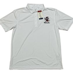 Clique Men’s White Golf Dog Logo Casual Polo Shirt Size M