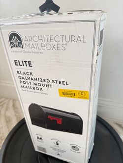 Architectural Mailboxes Elite Black Steel Post Mount Mailbox