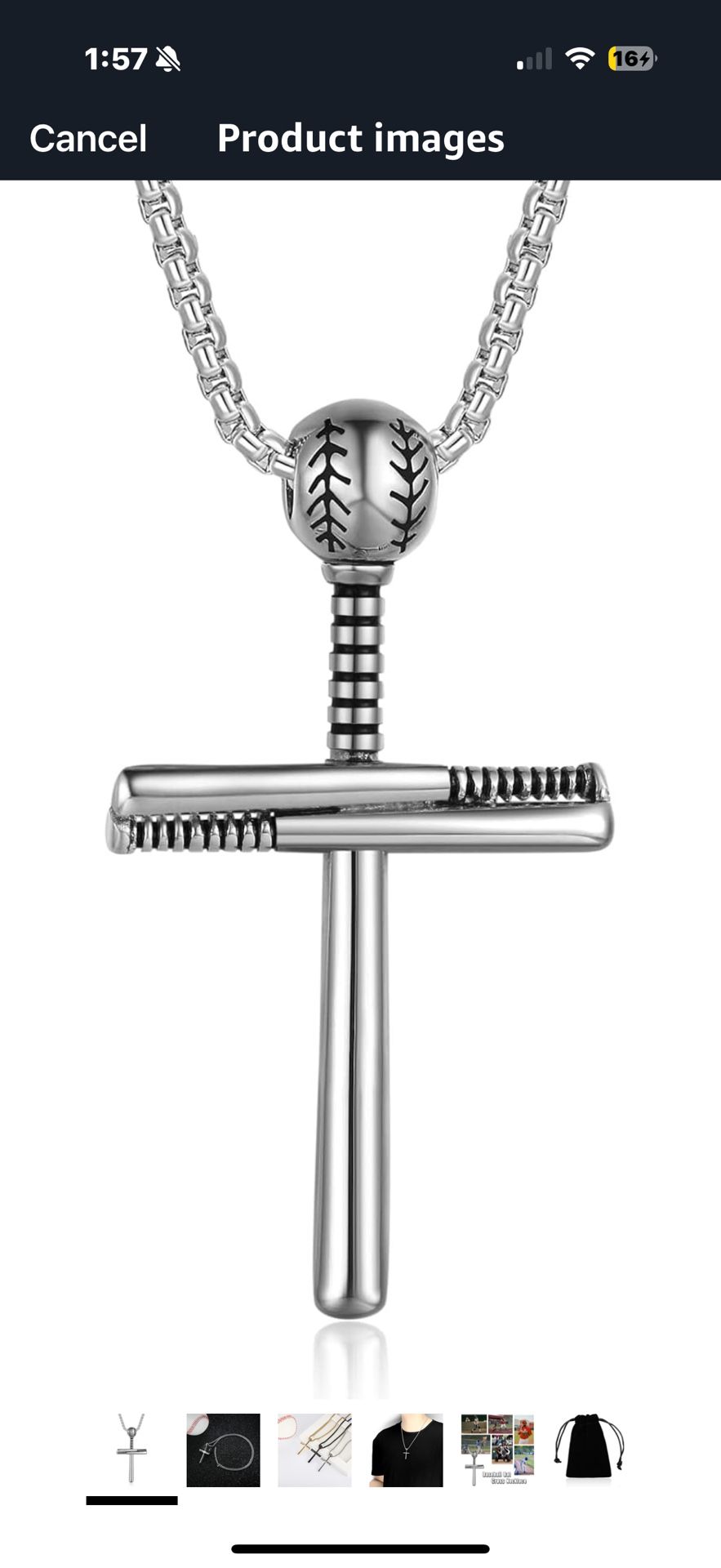 Baseball Cross for Men Personalized Baseball Bat Charm Pendant Stainless Steel Baseball Jewelry Gift for Men
