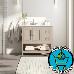 Style Selections Holly 36-in Latte Brown Undermount Single Sink Bathroom Vanity with White Engineered Stone Top