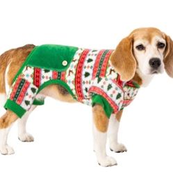 Dog Christmas Pajamas Warm and Plush Size Large