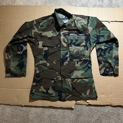US Military Woodland BDU Combat Coat, Size Small - Regular