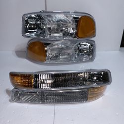 LA Zona Auto Parts 1999 to 2006 GMC Sierra Yukon Headlights Luces Micas Calaveras