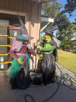 Stirring Up Trouble Animated Witch Decoration