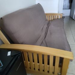 Wooden Futon With Cushion And Cover 