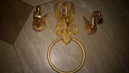 Vintage phylrich swan towel holder