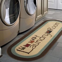 Ottomanson Text Laundry Collection, 20" X 59", Brown