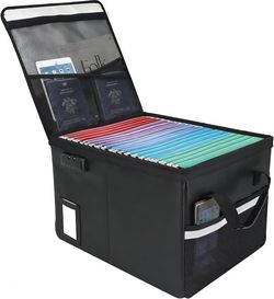 Upgraded 5200°F Fireproof Document File Organizer Box, Fireproof Storage Filing Cabinet with Lock