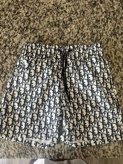 Dior white and black swim shorts