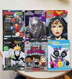 Coloring Books Some With Masks And Stickers And Kindergarten Books Lot