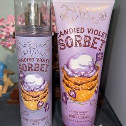 Bath and Body Works Candied Violet Sorbet Bundle (Discontinued Scent)