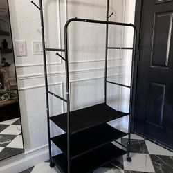 Black Clothes Rack With Shelves