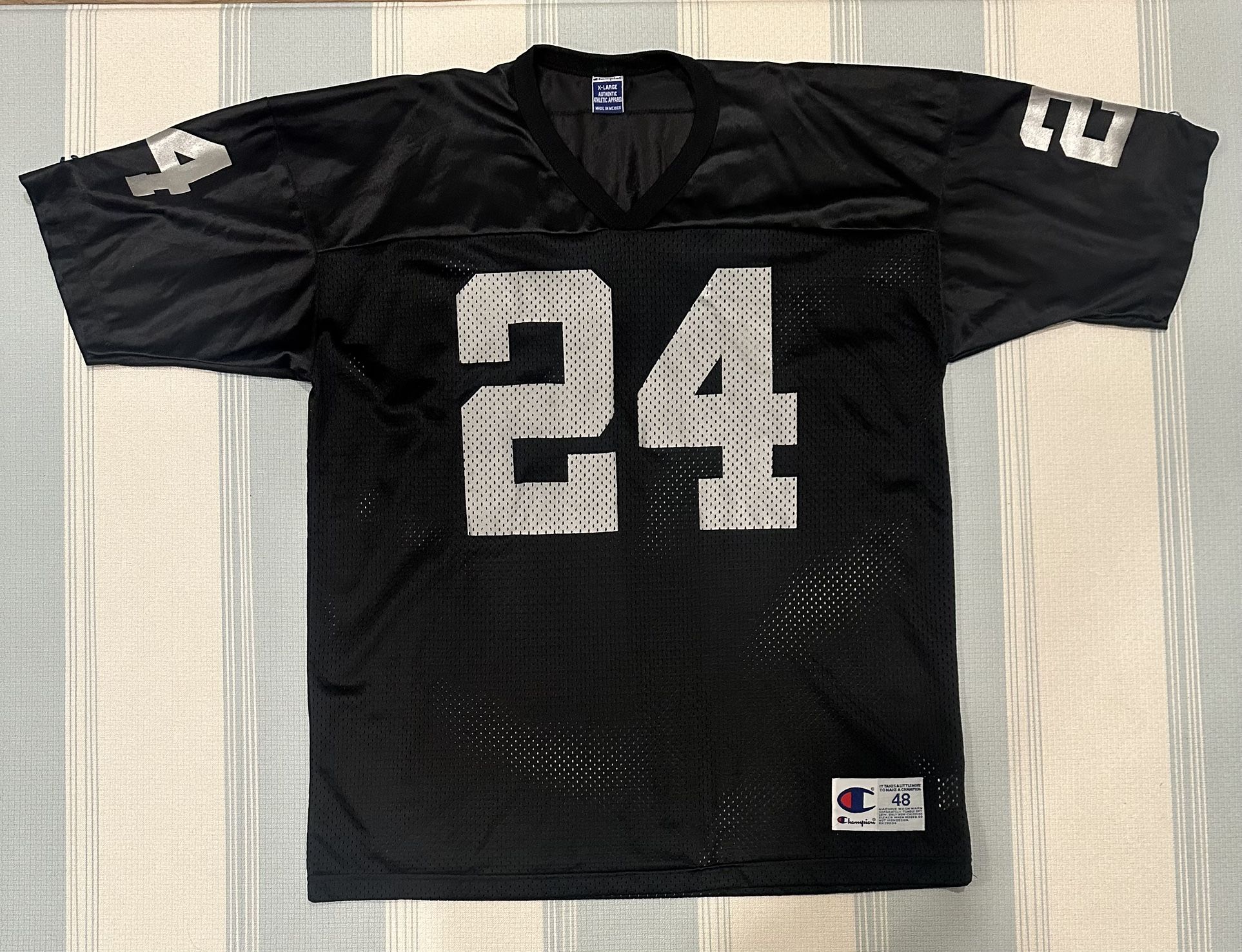 Vintage Champion Oakland Raiders Jersey Charles Woodson #24 Black Size 48