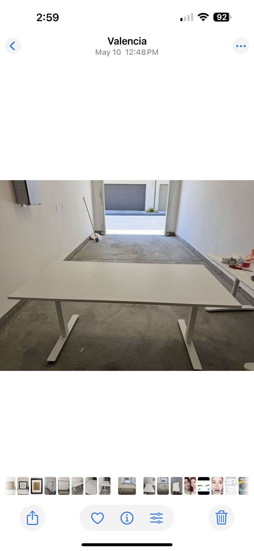IKEA white adjustable height Table