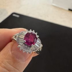 Natural Ruby Diamond Ring