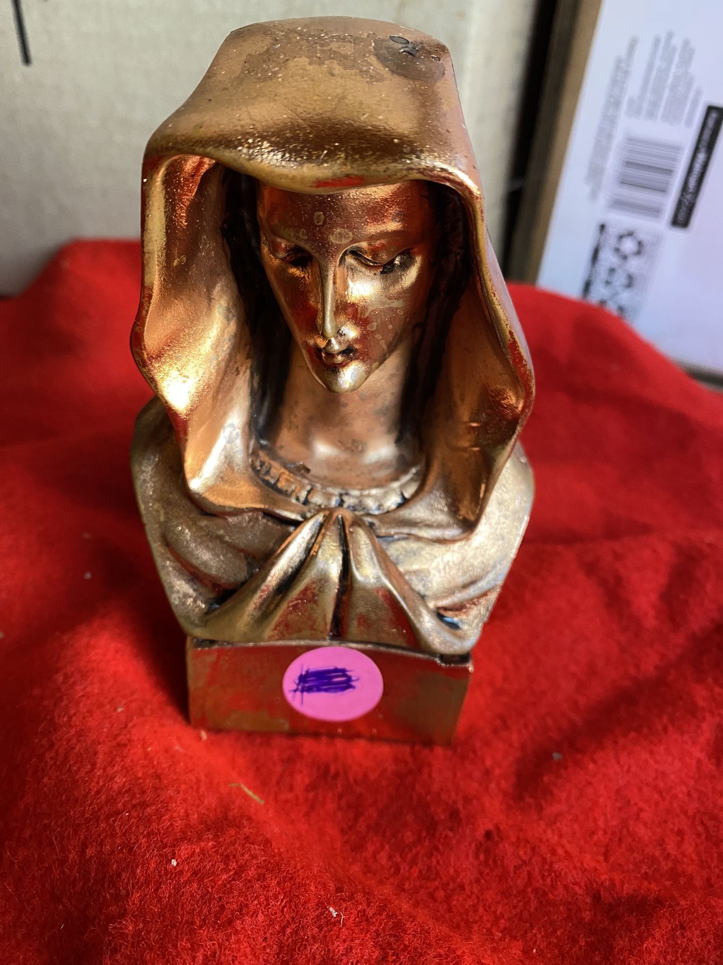 5 Inch Copper Plated Alabaster Virgin Mary Statue Imported From Greece (5 available)