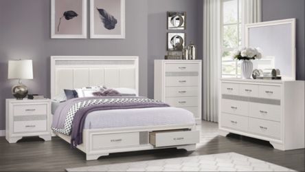 White or Grey Bedroom Set
