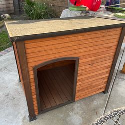 Dog house $50 - get free metal dog cage (rusty)
