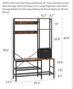Coat rack with shelves organizer