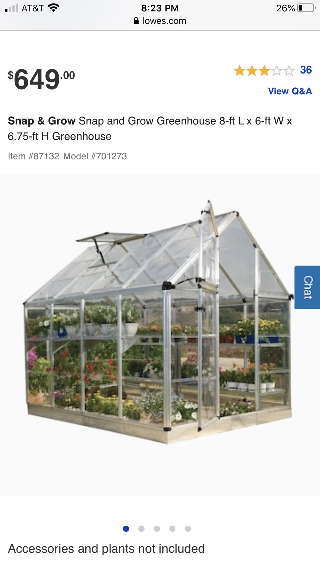 Snap & Grow Snap and Grow Greenhouse 8-ft L x 6-ft W x 6.75-ft H Greenhouse