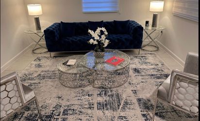 Carlo Perazzi Crandon Blue Velvet Sofa – El Dorado Furniture