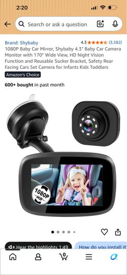 baby car camera monitor