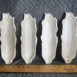 Vintage, Metlox, White Poppytrail Corn Dishes 