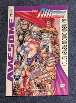 AWESOME 1997 SAN DIEGO COMICON PREVIEW EDITION VF ALLIES B&W LIEFELD PLATT LOEB