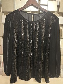 Simply, Vera, Vera Wang black sequin with velvet top size XXL
