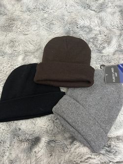 Black, Brown, and Grey Beanies